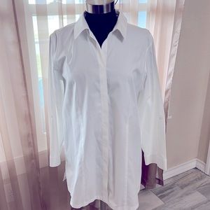 Chicos white no iron button front shirt